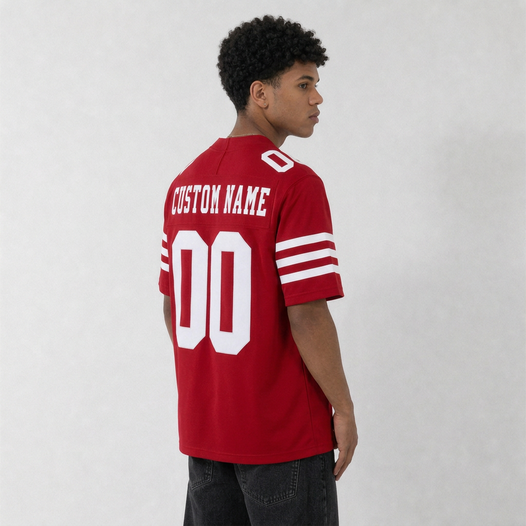 SF Red Football Jersey Number 00 Custom Name and Number