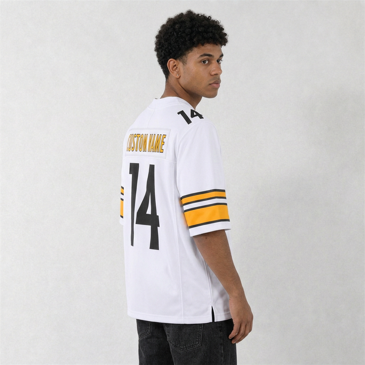 PIT White Football Jersey Number 14 Custom Name and Number