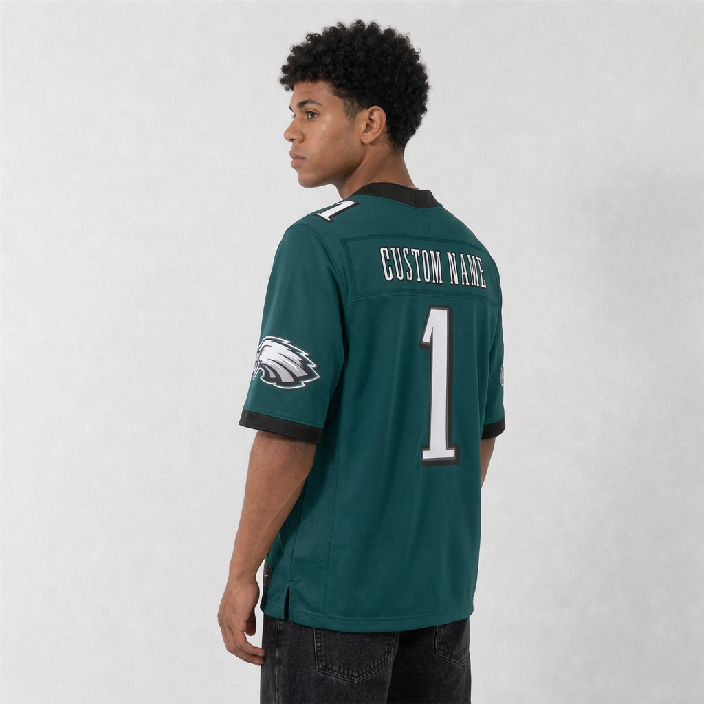 PHI Green Football Jersey Number 1 Custom Name and Number