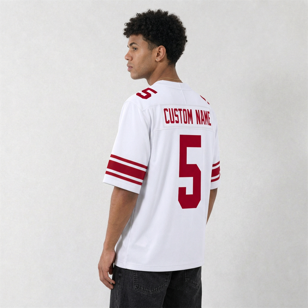 NYG White Football Jersey Number 5 Custom Name and Number