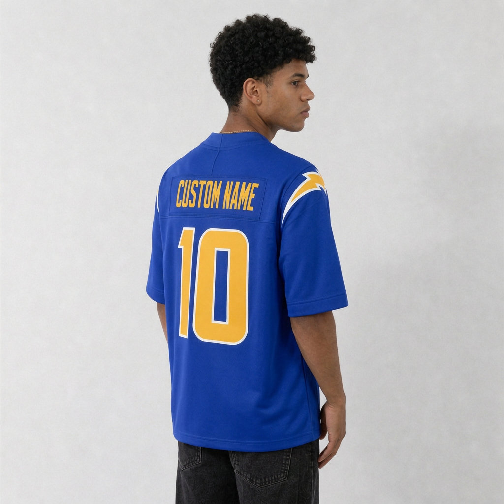 LAC Blue Football Jersey Number 10 Custom Name and Number