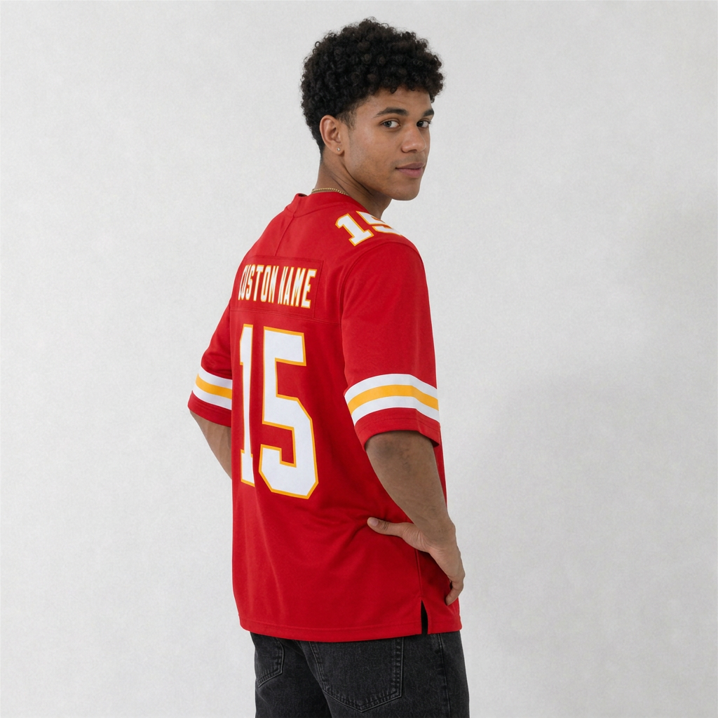 KC Red Football Jersey Number 15 Custom Name and Number