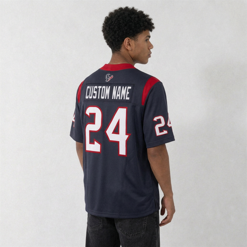 HOU Navy Football Jersey Number 24 Custom Name and Number