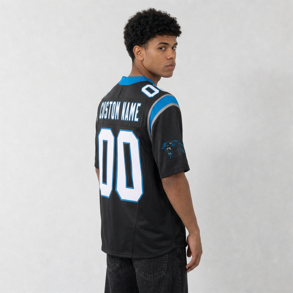 CAR Black Football Jersey Number 00 Custom Name and Number