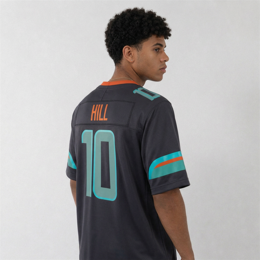 MIA Black Football Jersey Number 10 Custom Name and Number