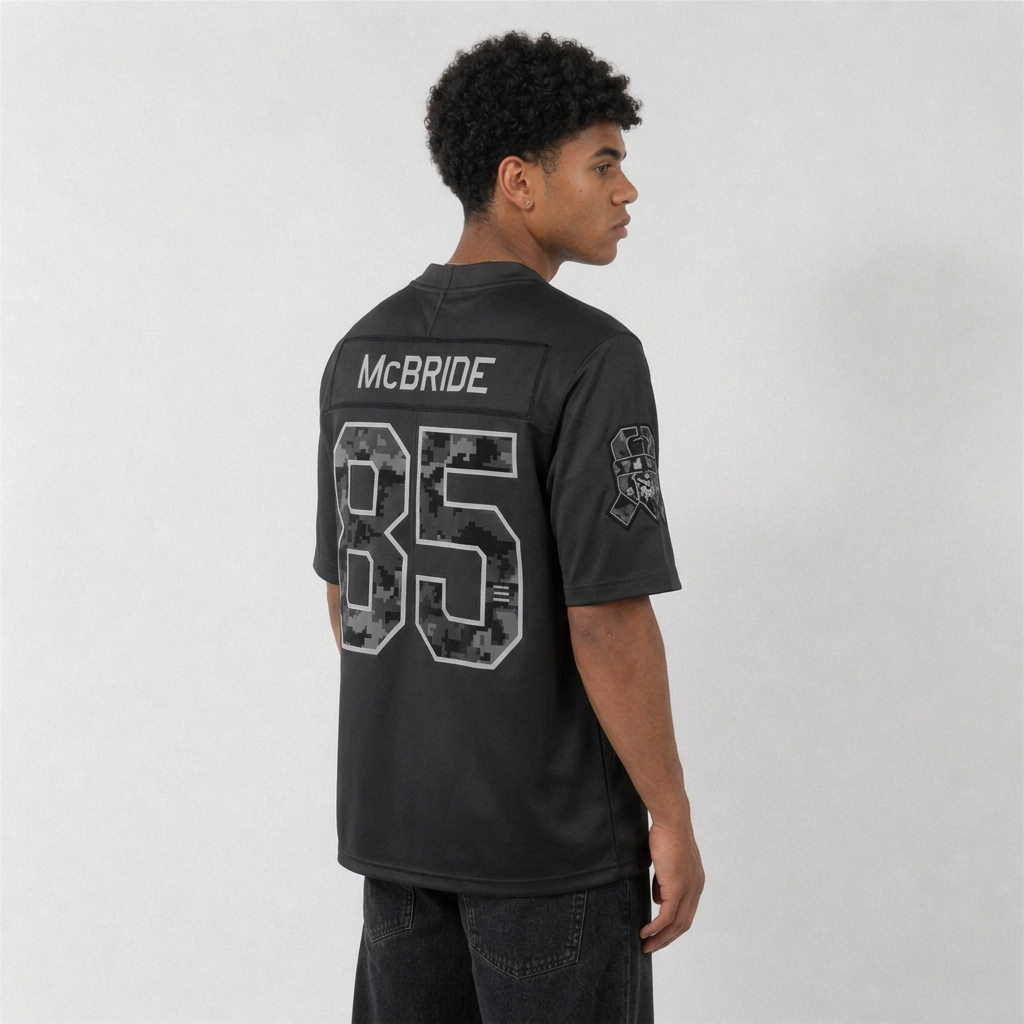 ARI Black Football Jersey McBride Number 85 Salute Style Custom Name and Number