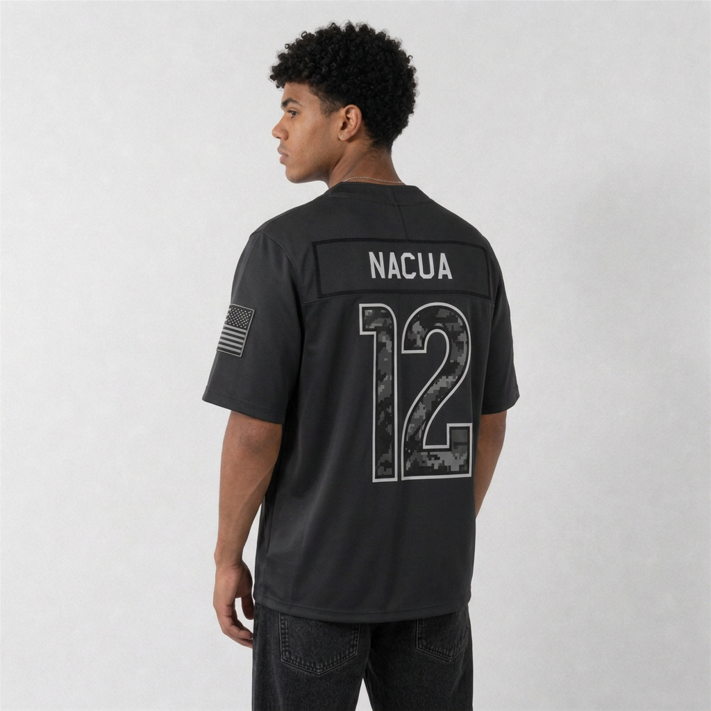LAR Black Football Jersey Nacua Number 12 Salute Style Custom Name and Number