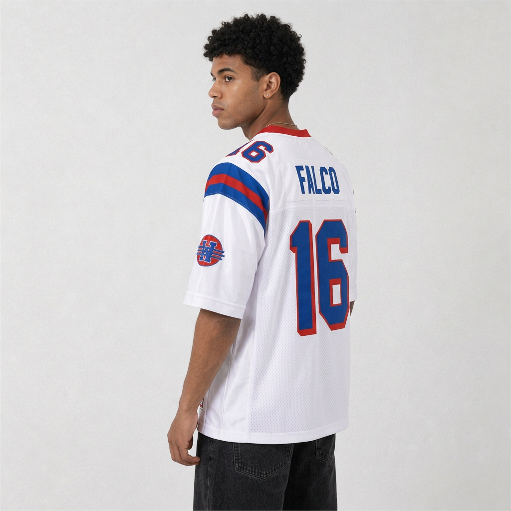 Custom Falco White Football Jersey Number 16 Personalized Name and Number