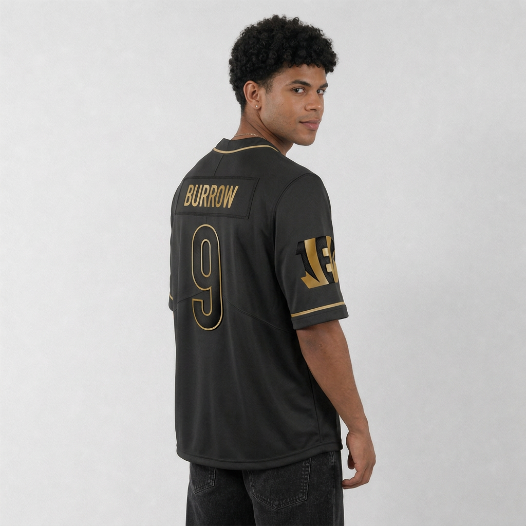 Cincinnati Bengals Black and Gold Football Jersey – Custom Name and Number