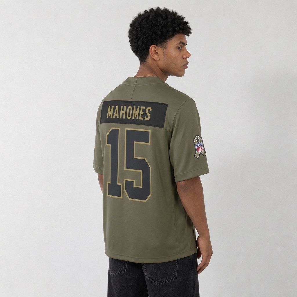 KC Chiefs Olive Green Football Jersey – Custom Name and Number