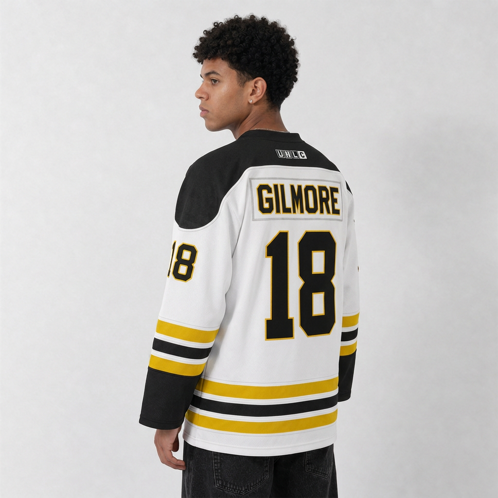 Happy Gilmore Boston White Hockey Jersey – Custom Name and Number