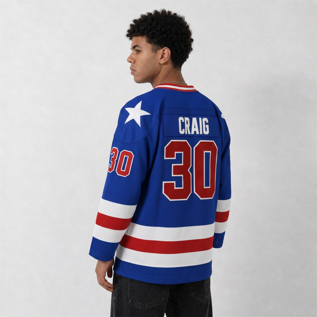 Jim Craig USA Blue Hockey Jersey – Custom Name and Number