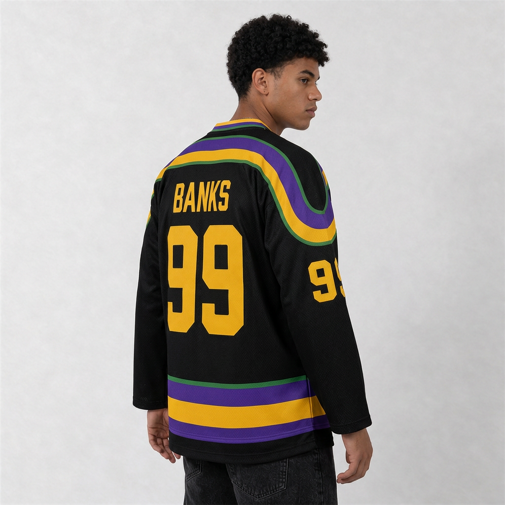Banks 99 Ducks Black Hockey Jersey – Custom Name and Number