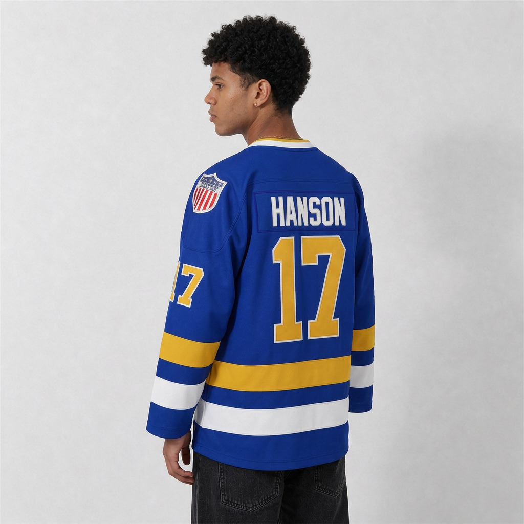 Hanson 17 Chiefs Blue Hockey Jersey – Custom Name and Number