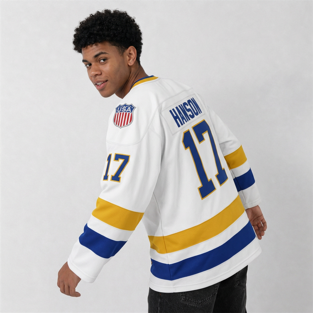 Hanson 17 Chiefs White Hockey Jersey – Custom Name and Number