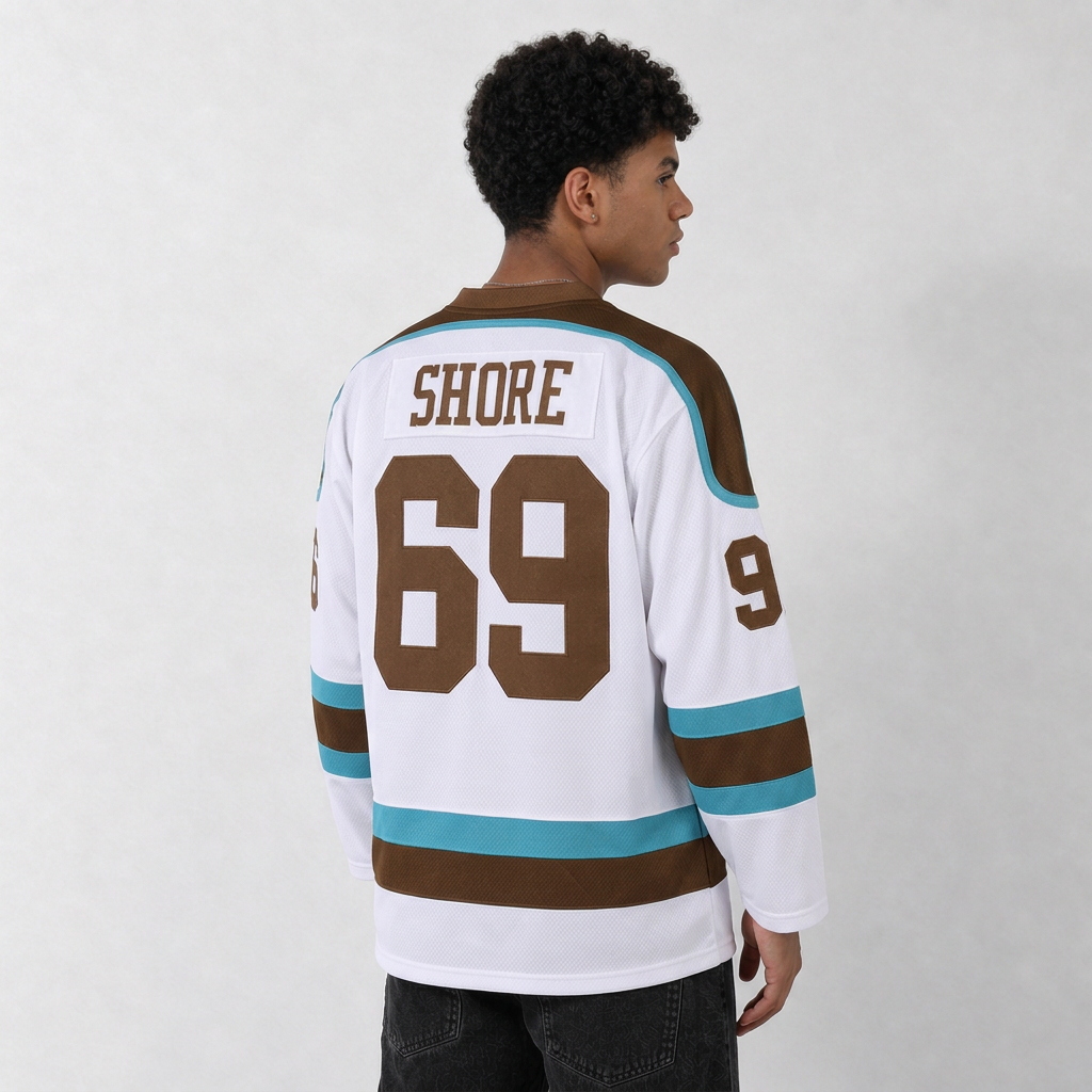 Shore 69 Bulldogs White Hockey Jersey – Custom Name and Number