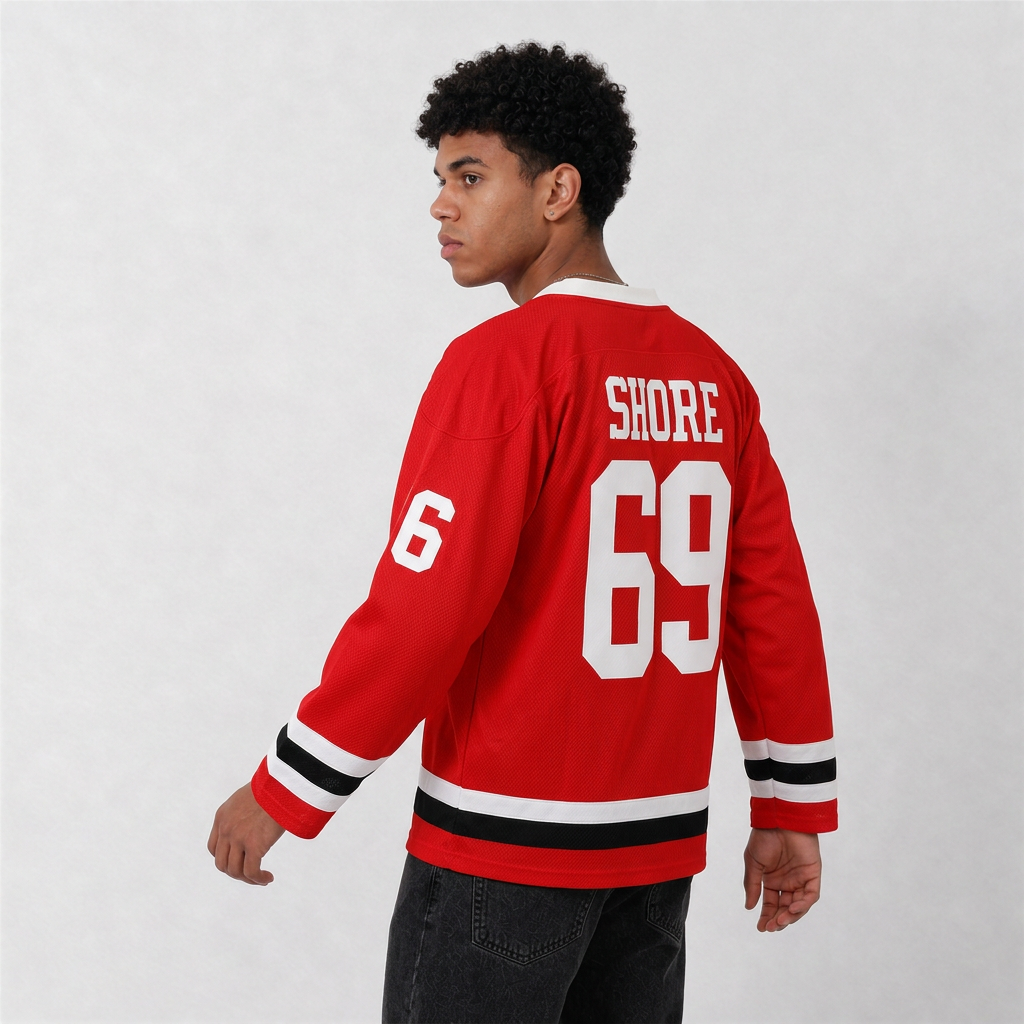 Custom 69 Bulldogs Red Hockey Jersey – Custom Name and Number