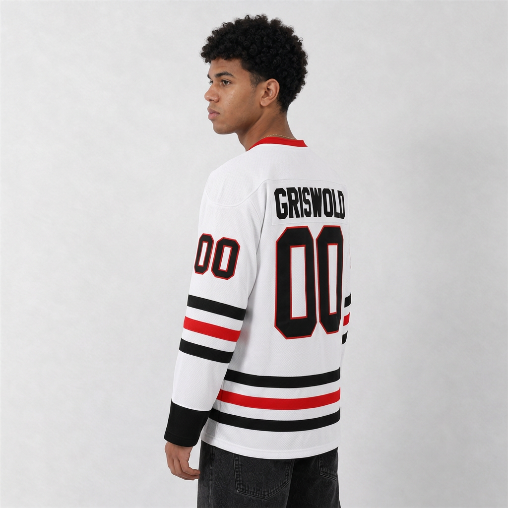 Griswold Christmas Moose White Hockey Jersey – Custom Name and Number