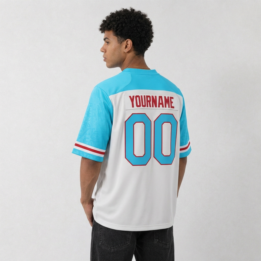Puerto Rico White and Sky Blue Football Jersey – Custom Name and Number