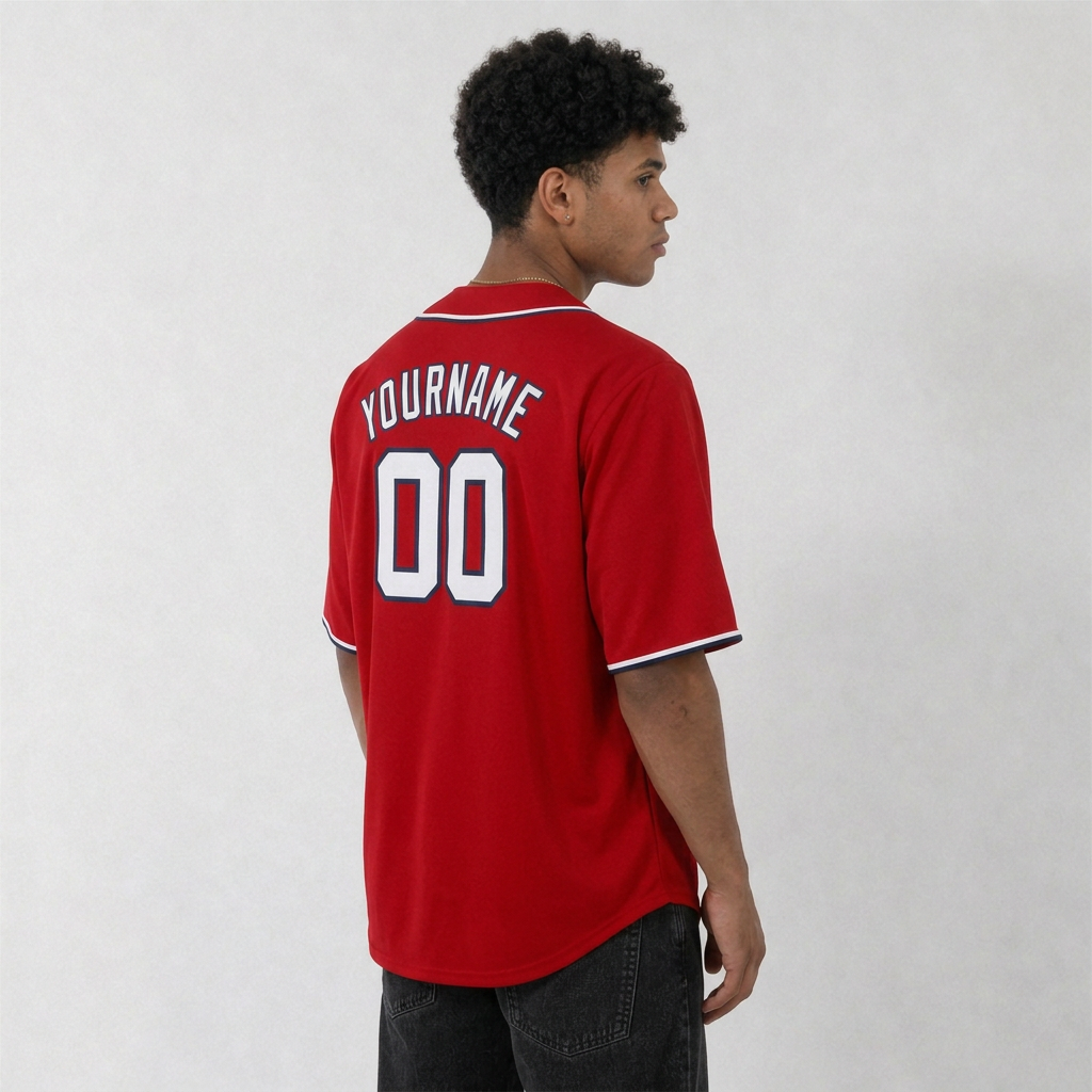 Custom Red Baseball Jersey – Personalized Team Name and Number