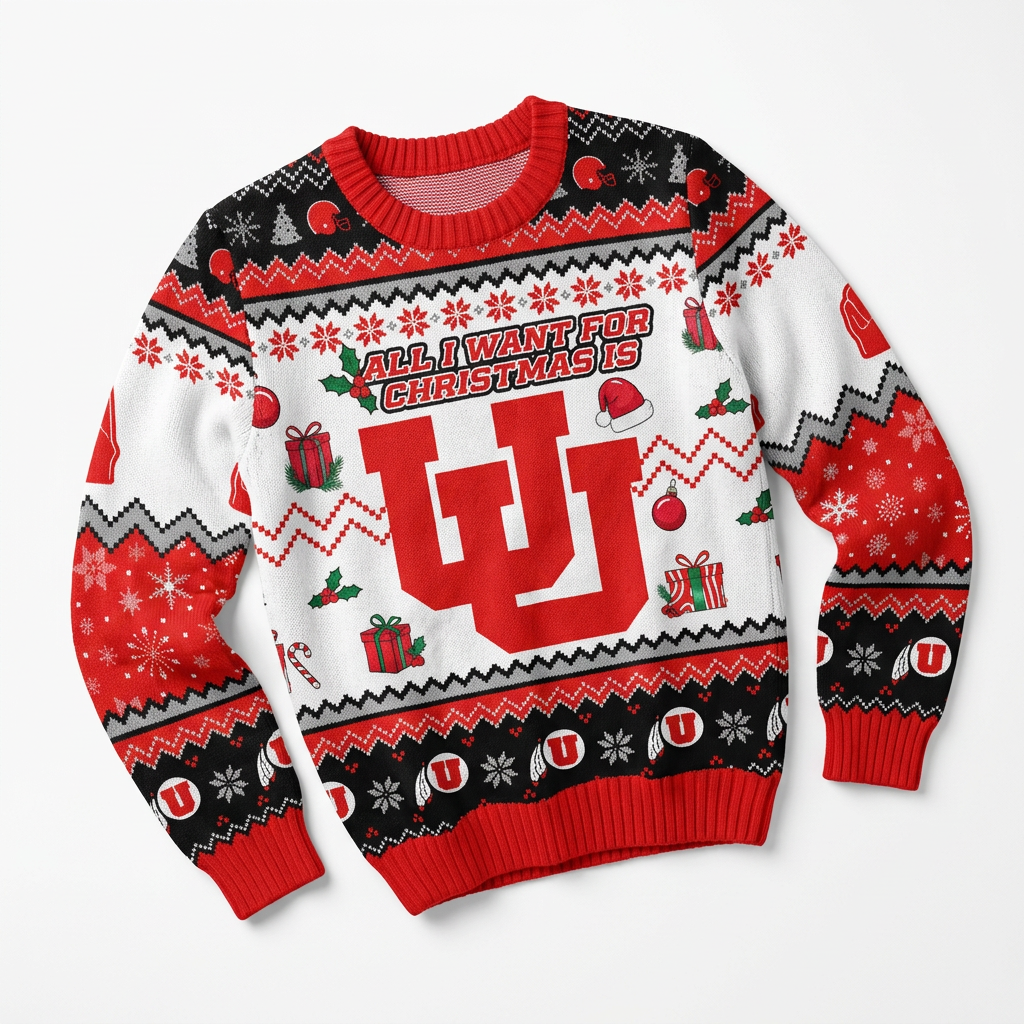 All I Want for Christmas Is U Ugly Sweater College Football Sweatshirt