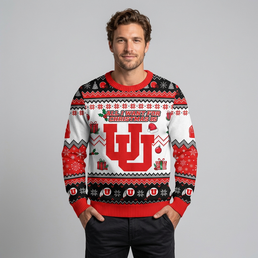 All I Want for Christmas Is U Ugly Sweater College Football Sweatshirt