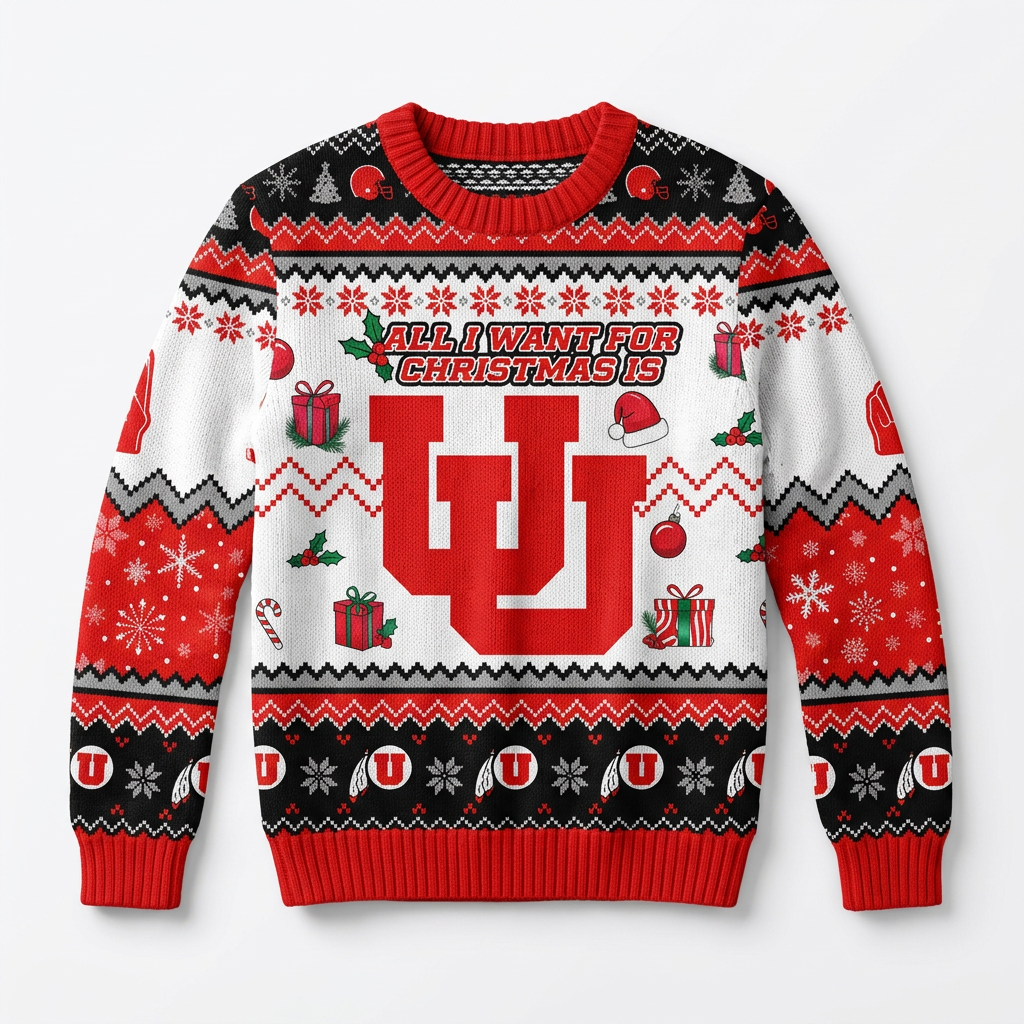 All I Want for Christmas Is U Ugly Sweater College Football Sweatshirt