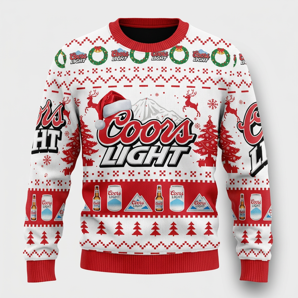 Coors Light Christmas Ugly Sweater Beer Lover Holiday Sweatshirt