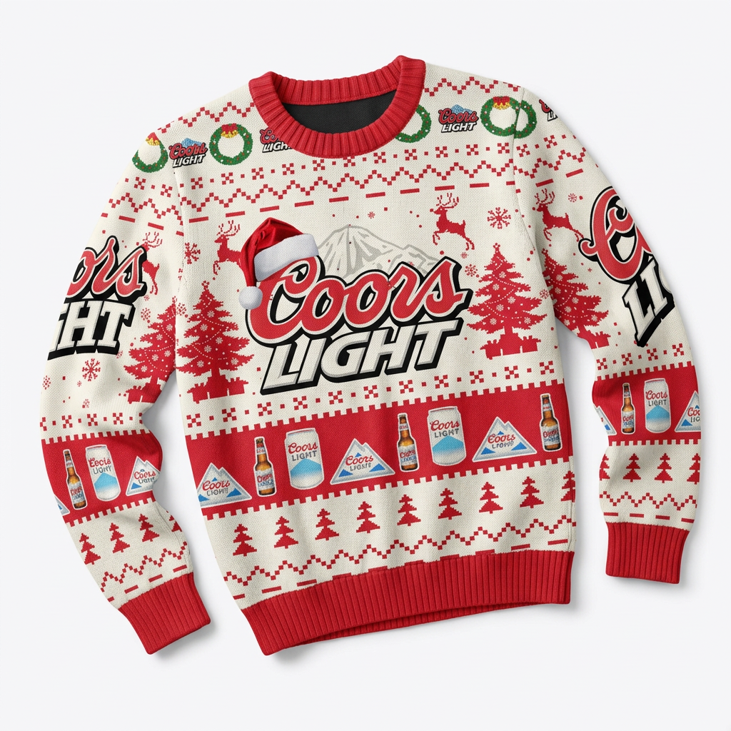 Coors Light Christmas Ugly Sweater Beer Lover Holiday Sweatshirt
