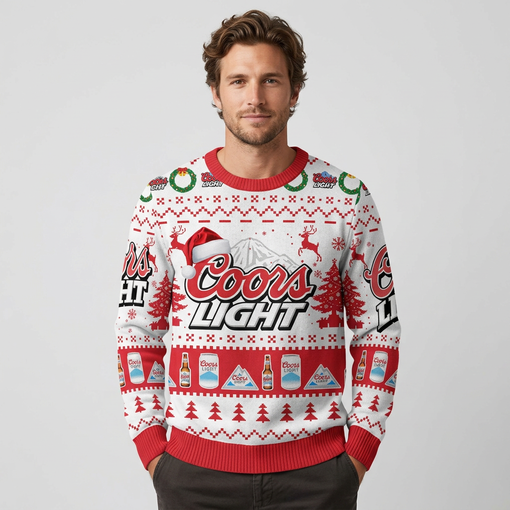 Coors Light Christmas Ugly Sweater Beer Lover Holiday Sweatshirt