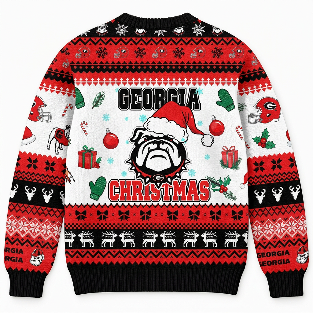 Georgia Bulldogs Christmas Ugly Sweater NCAA Football Holiday Sweatshirt