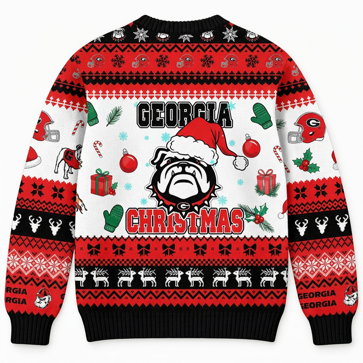 Georgia Bulldogs Christmas Ugly Sweater NCAA Football Holiday Sweatshirt