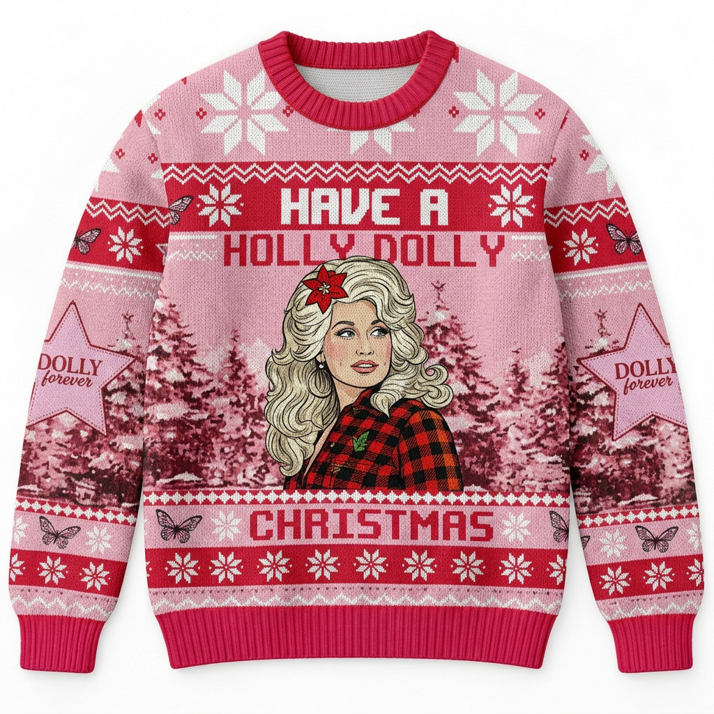Dolly Parton Have A Holly Dolly Christmas Ugly Sweater Country Music Holiday Sweatshirt