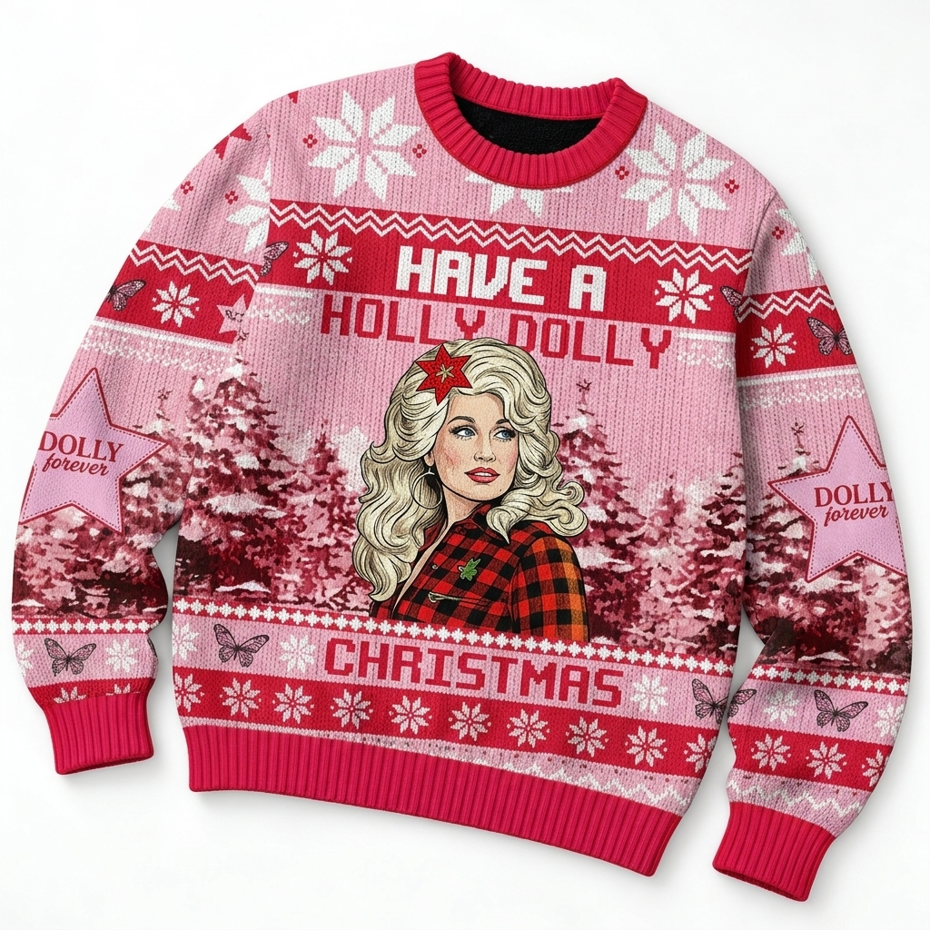 Dolly Parton Have A Holly Dolly Christmas Ugly Sweater Country Music Holiday Sweatshirt