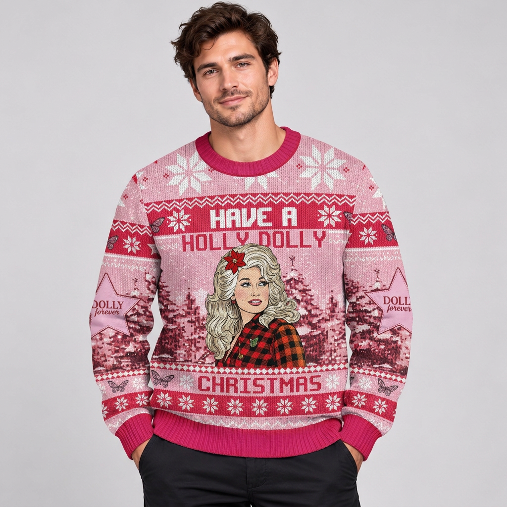 Dolly Parton Have A Holly Dolly Christmas Ugly Sweater Country Music Holiday Sweatshirt