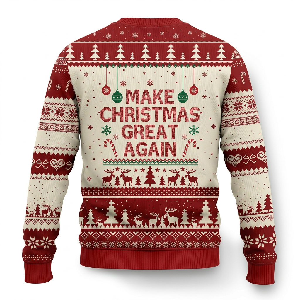 Donald Trump Make Christmas Great Again Ugly Sweater Funny Political Holiday Sweatshirt