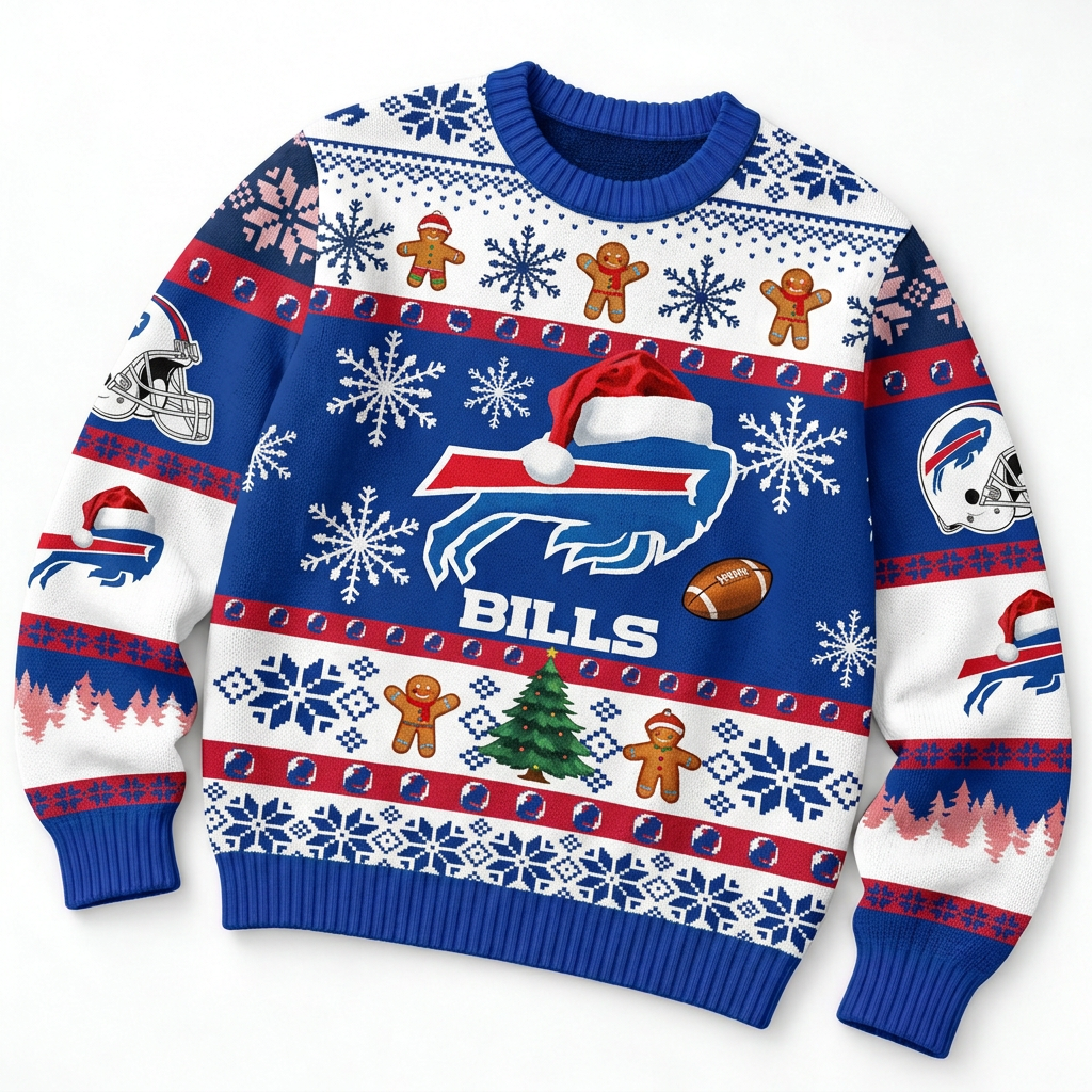 Buffalo Bills Christmas Ugly Sweater NFL Football Holiday Sweatshirt