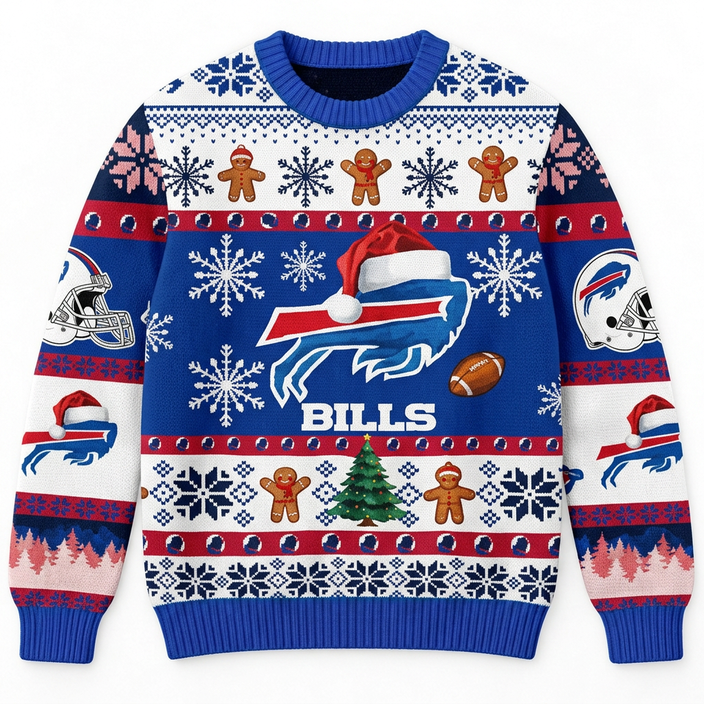 Buffalo Bills Christmas Ugly Sweater NFL Football Holiday Sweatshirt