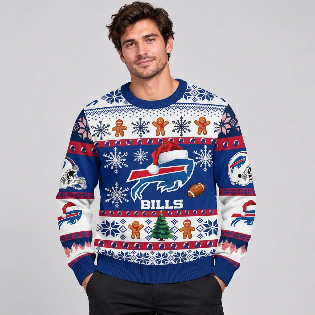 Buffalo Bills Christmas Ugly Sweater NFL Football Holiday Sweatshirt