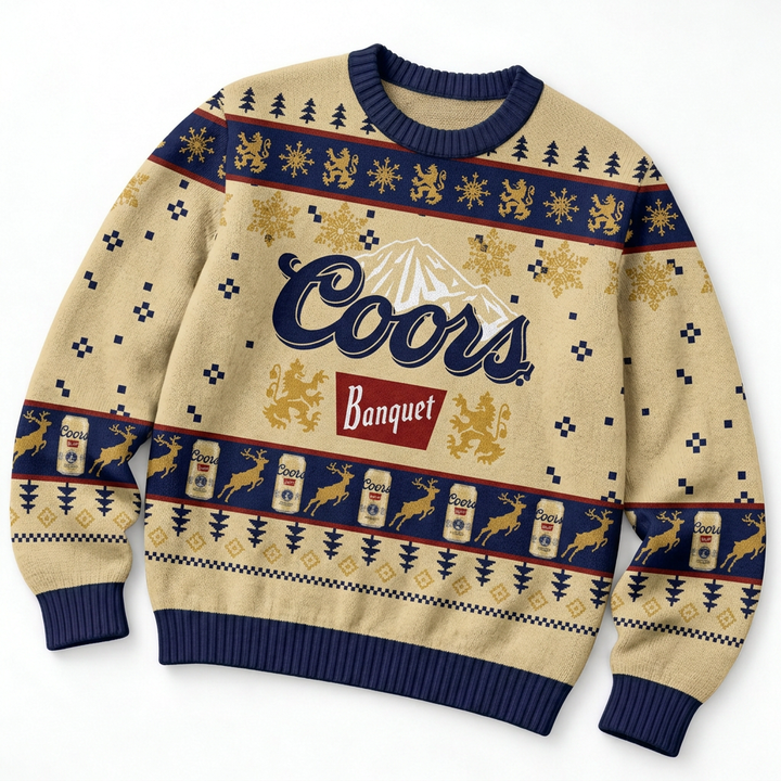 Coors Banquet Beer Christmas Ugly Sweater Vintage Holiday Sweatshirt