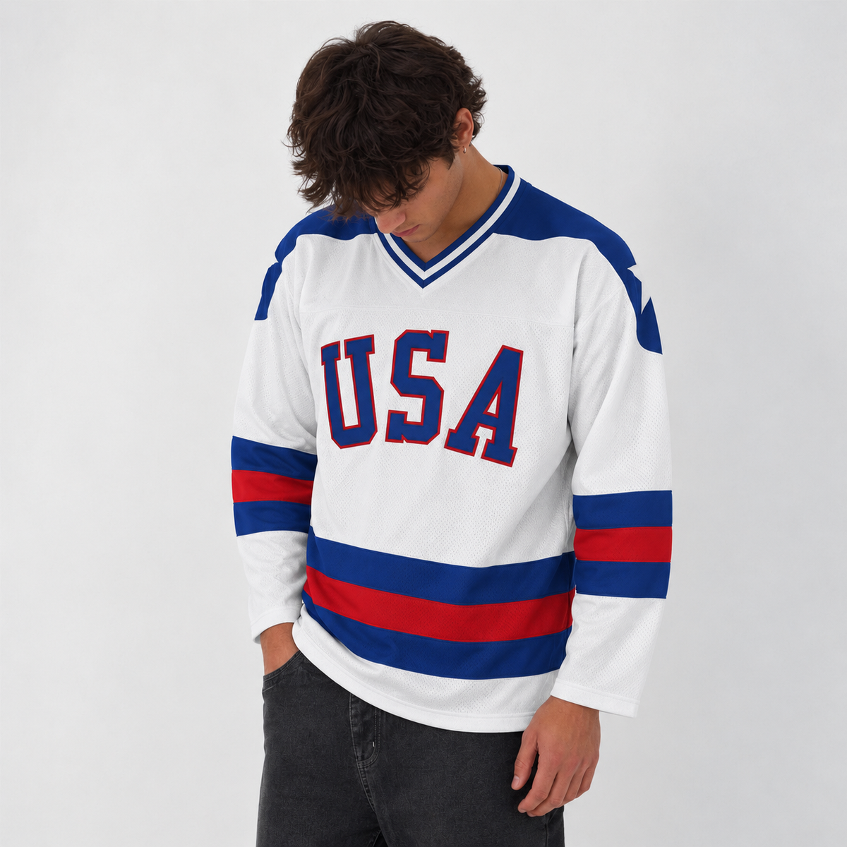 Jim Craig USA White Hockey Jersey – Custom Name and Number