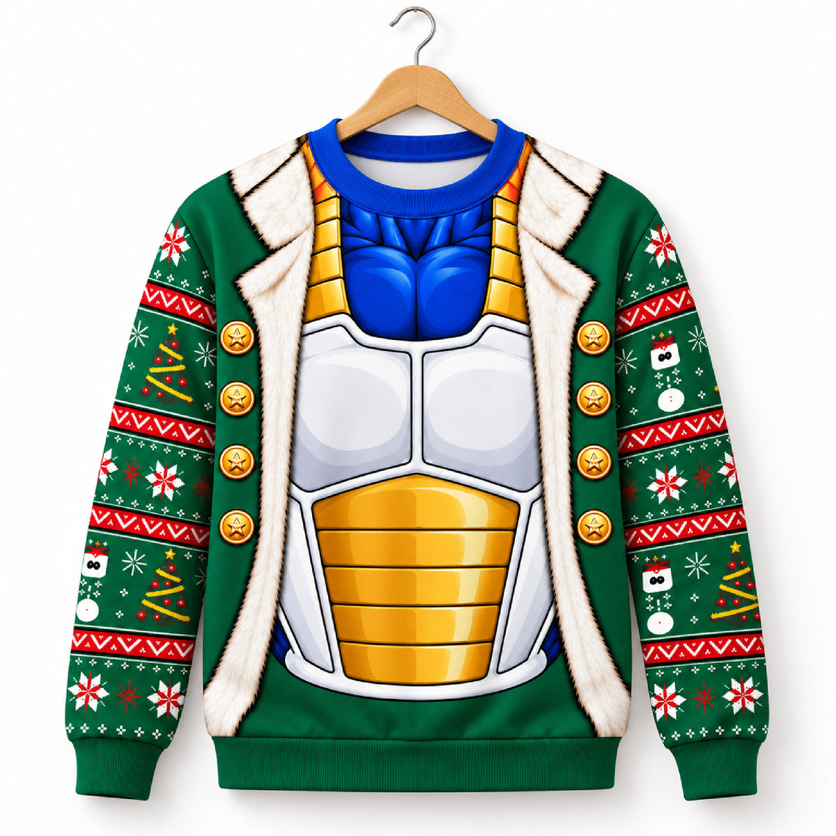 Dragon Ball Z Saiyan Battle Armor Christmas Ugly Sweater Sweatshirt
