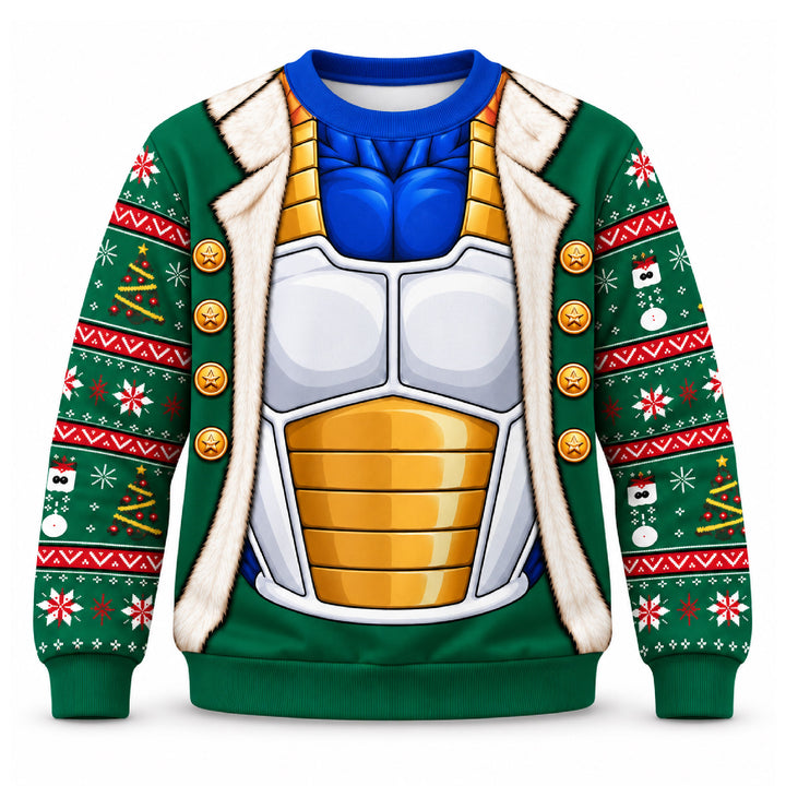 Dragon Ball Z Saiyan Battle Armor Christmas Ugly Sweater Sweatshirt