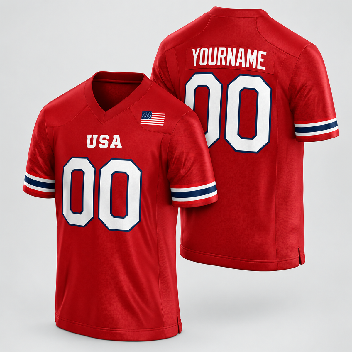 USA Red Football Jersey – Custom Name and Number