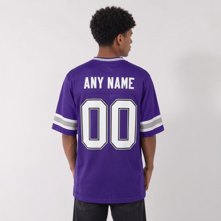 Purple Silver Gridiron Football Jersey – Custom Name and Number