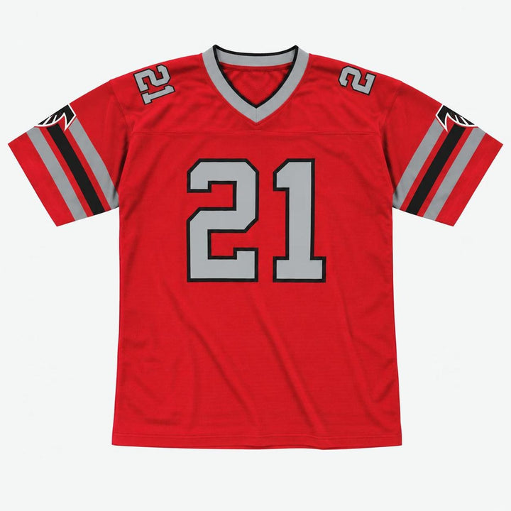Sanders 21 Red Throwback Football Jersey