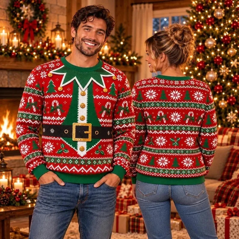 Christmas Elf Costume Ugly Sweater Sweatshirt