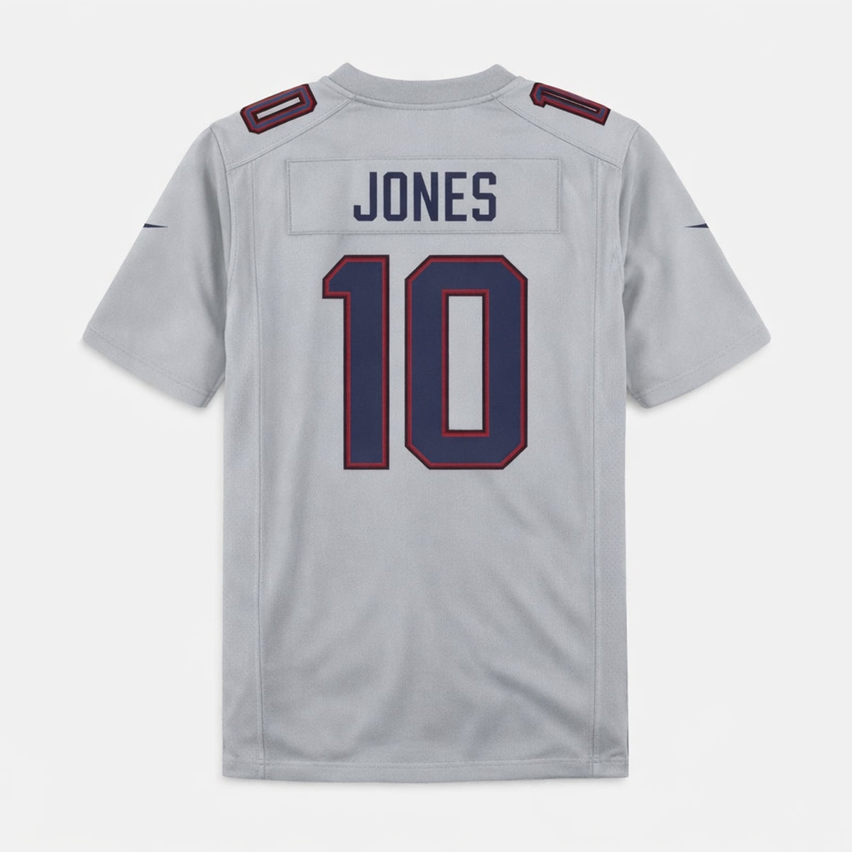Jones 10 Patriots Gray Football Jersey - 2