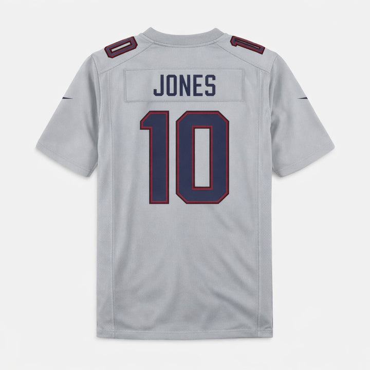 Jones 10 Patriots Gray Football Jersey