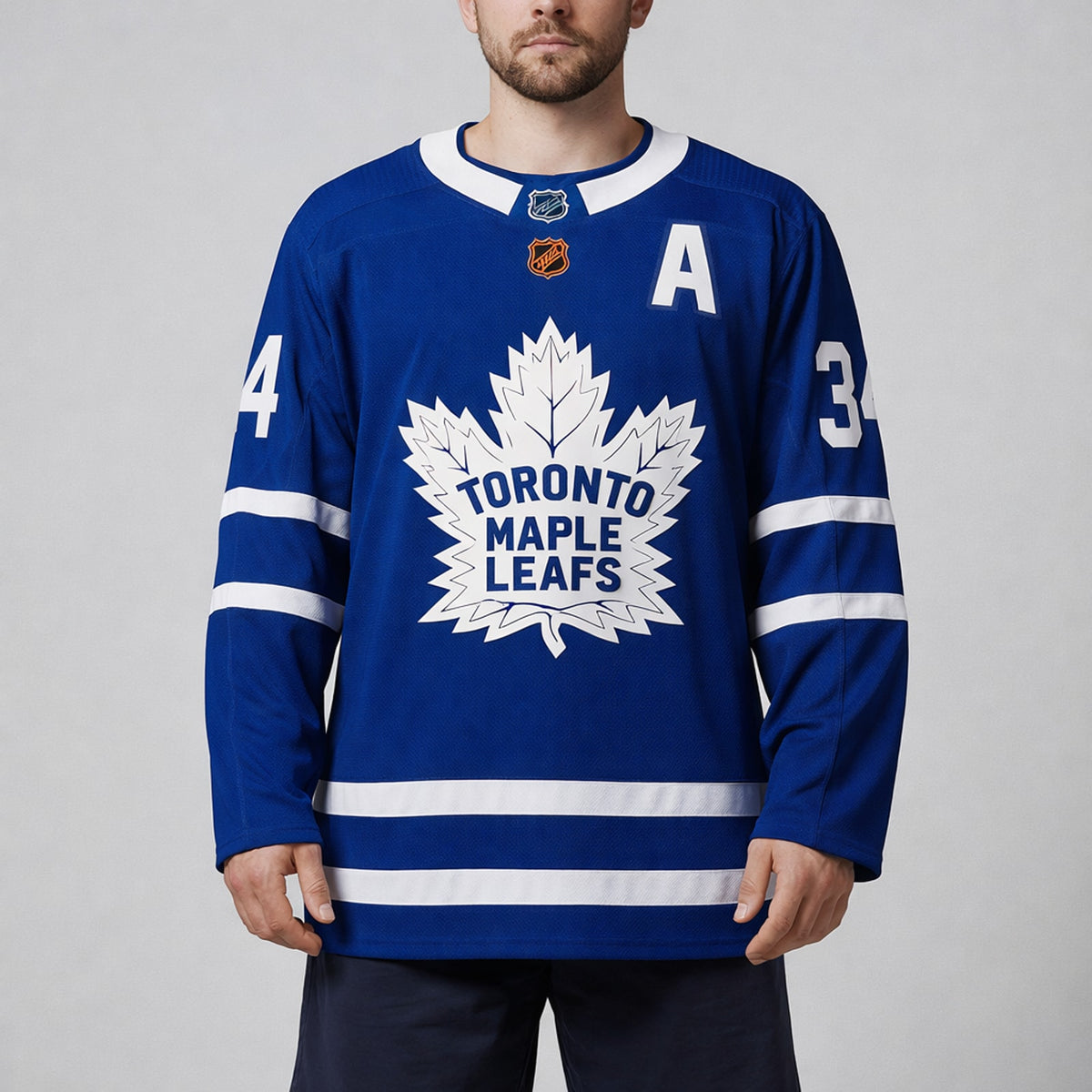 Matthews 34 Toronto Maple Leafs Blue Hockey Jersey - 4